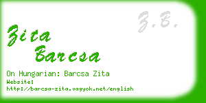 zita barcsa business card